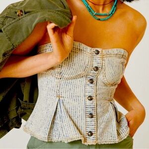 Anthropologie Pilcro button down corset sz xsmall